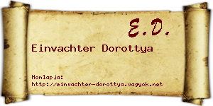 Einvachter Dorottya névjegykártya